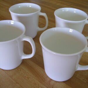 4 Corning Winter Frost White D-Handle Mugs